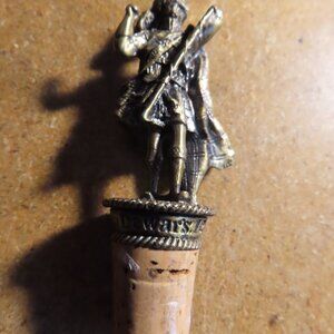 Dewar's 12 Bottle Stopper; Cork; Pewter; Scottish Warrior